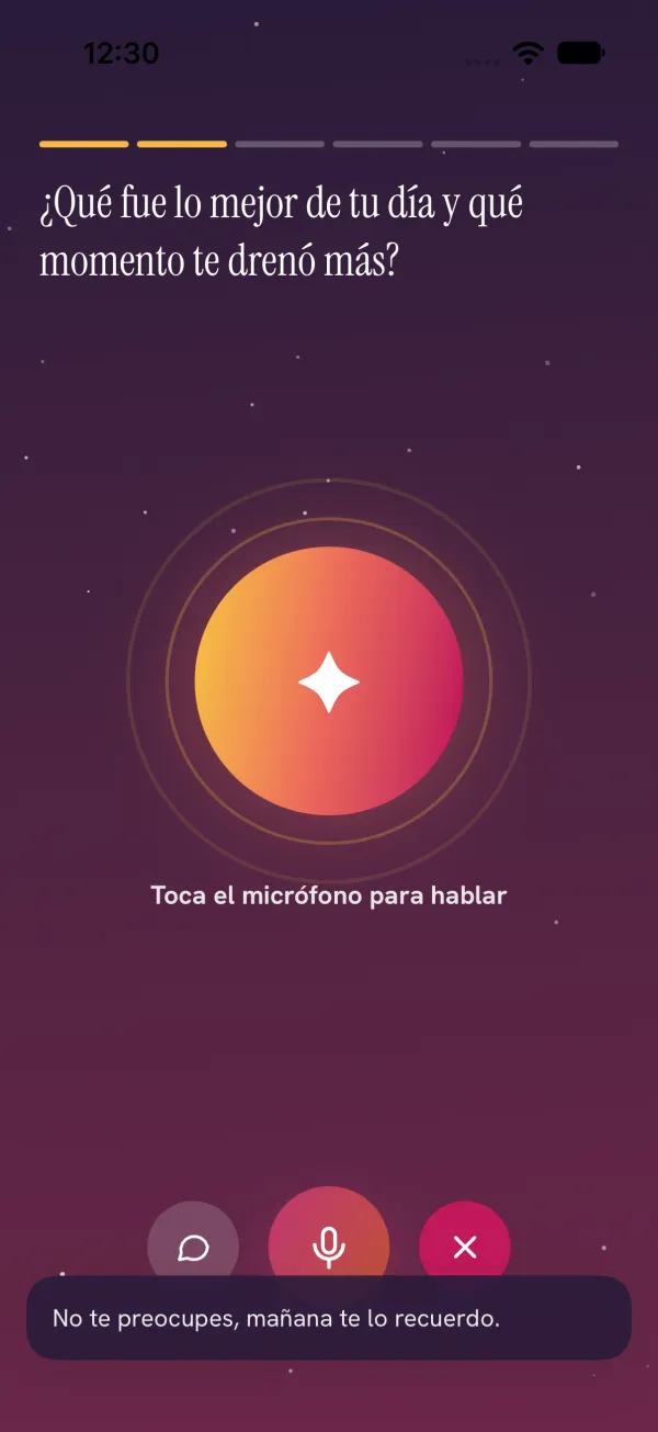 Pantalla del cierre de Unomi: lo mejor de tu día y lo que te drenó